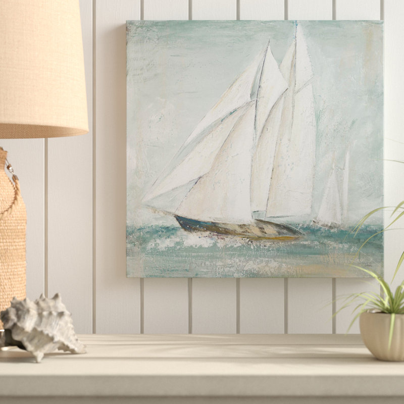 «Cape Cod Saililier», reproduction de peinture acrylique sur toile encadrée, H 18 po x l 18 po x P 1 po