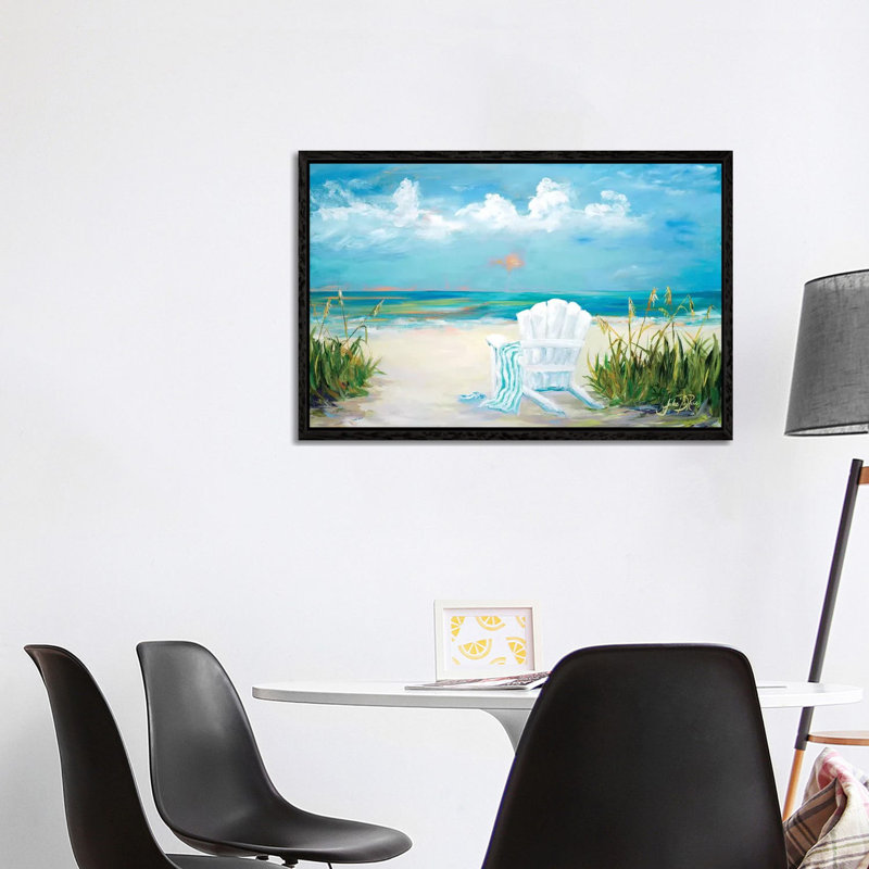 Beach Scene II by Julie Derice - Print on Canvas, 101.6 cm H x 66.04 cm W, Black Framed Canvas