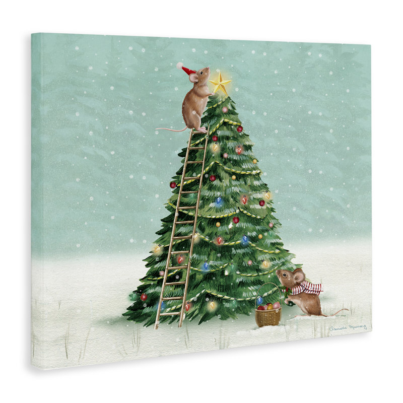 Art mural sur toile Merry Mice, design par Danielle Murray, H 24 po x l 30 po