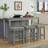 Bar Sofa Table With Power Outlet, 4 Piece Bar Table And Chair Set With Upholstered Stools-1630388049-1630388052