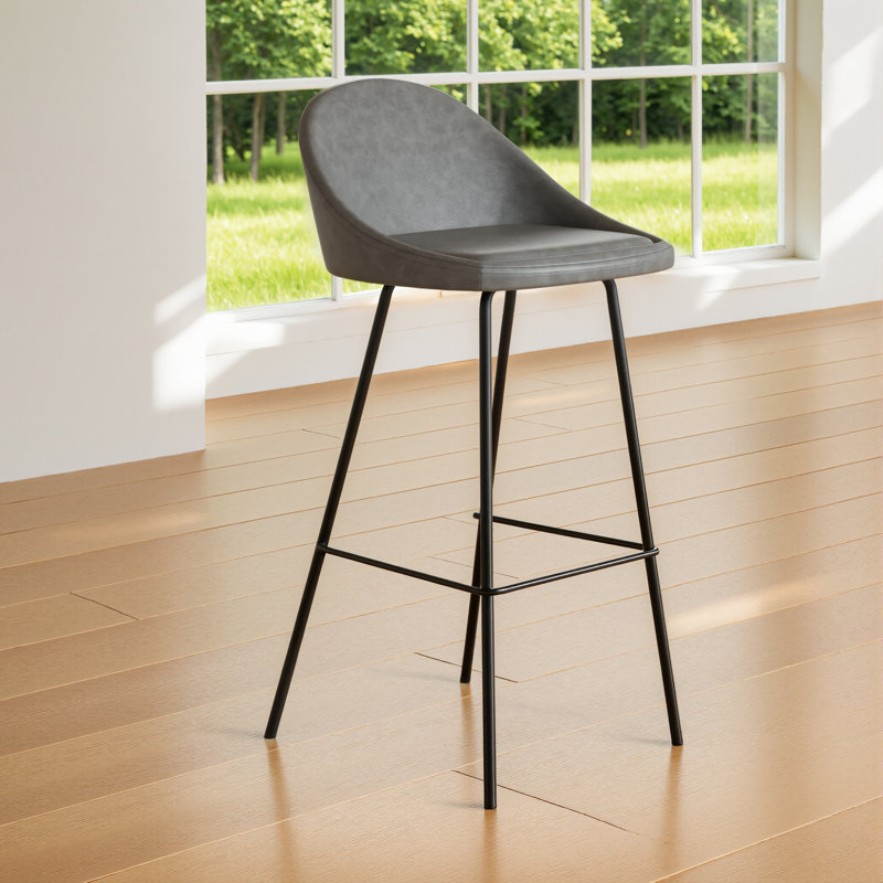 Tabouret de bar et de comptoir Holmes, Gris, Tabouret de bar (siège d’une hauteur de 29,5 po