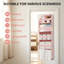 Pink 5-Shelf Over-the-Door Storage Organiser | 40 lbs Maximum Load, 10 Mesh Side Pockets & Clear View Window, Baby Nappy Hanging Storage for Nurseries, Bedrooms, Bathrooms & Laundry Rooms