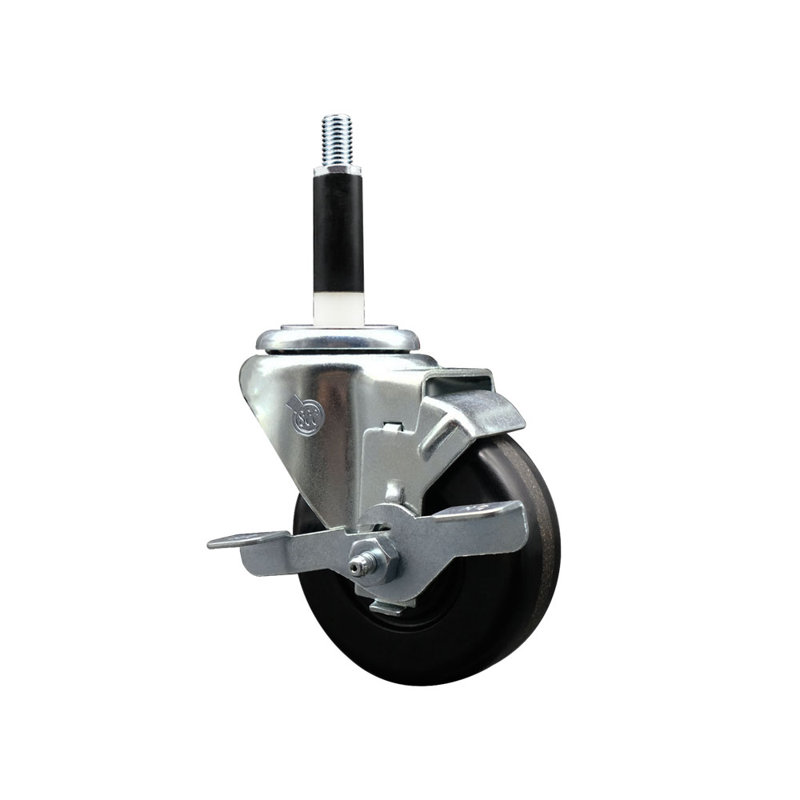 Phenolic Swivel Expanding Stem Caster with Brake SCC TLB 3-1/2" x 7/8"