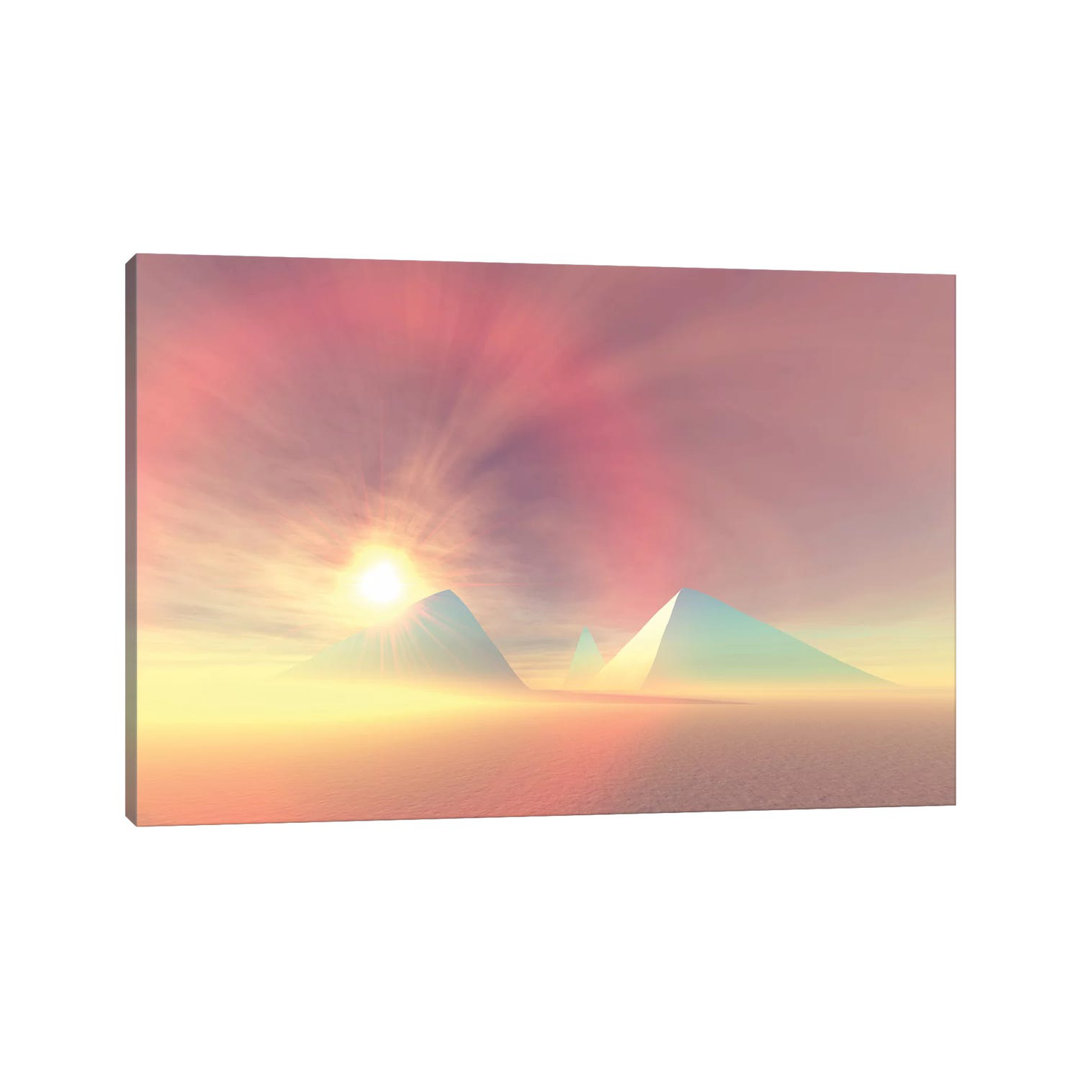 " The Sun Rises On Egyptian Pyramids On A Desert Morning " by Corey Ford East Urban Home