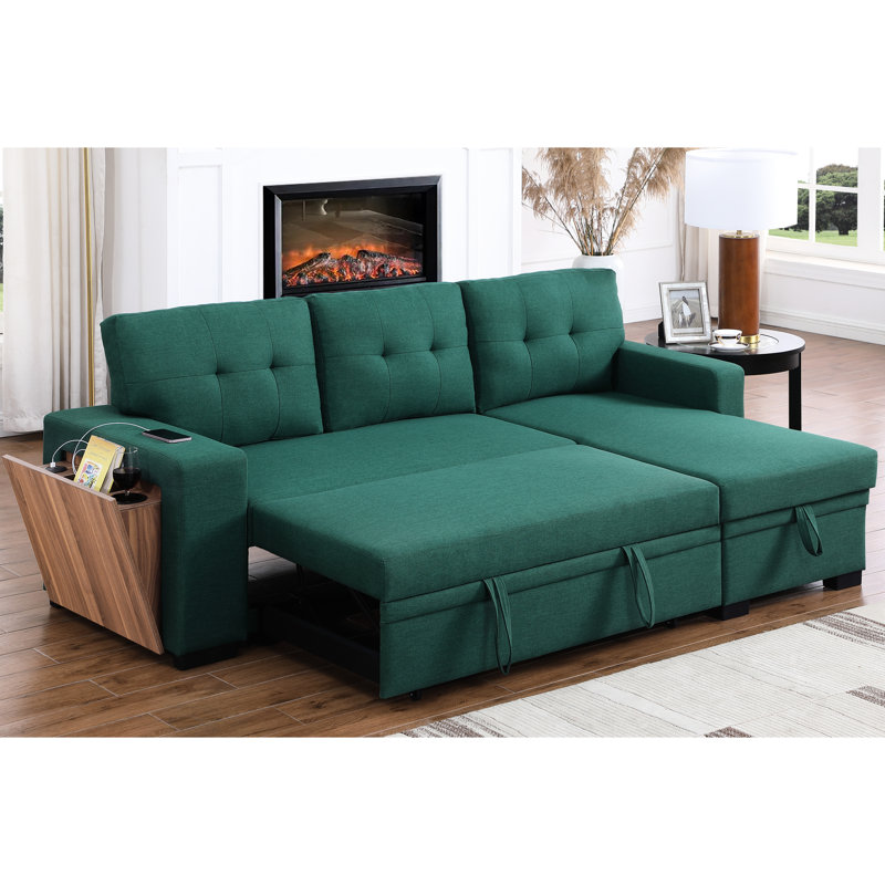 Canapé d'angle 3 places en lin - Méridienne gigogne avec rangement et coussins amovibles, 237 cm L x 133 cm P x 88,5 cm H, revêtement élégant et polyvalent, rangement, coussins de dossier, pieds noirs