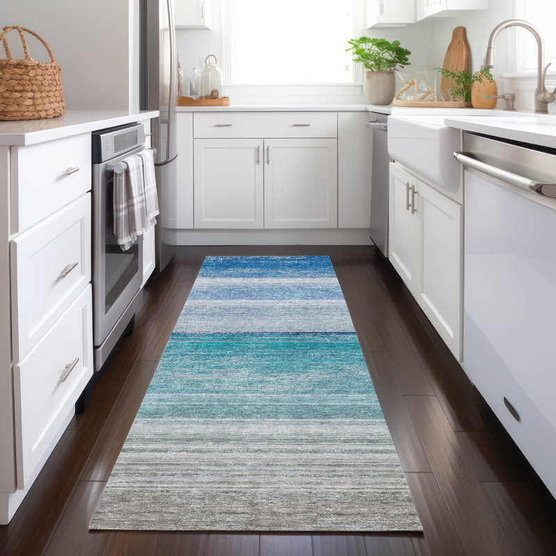 Machine Washable Indoor/Outdoor Christain ACN1252 Sky Rug, Runner 2'3" x 7'6"