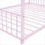 Lit plateforme House pour chambre d'enfant, maisonnette fonctionnelle en métal massif rose classique