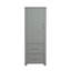 Armoire de rangement haute en bois aggloméré peint gris, unité autoportante avec 2 tiroirs et tablette réglable-1264505622