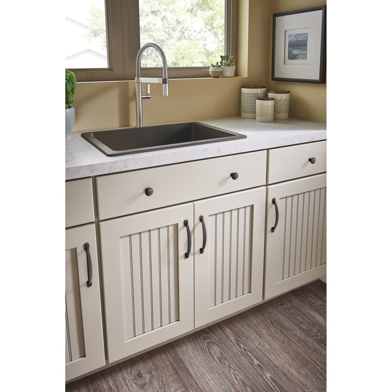 Brushed Satin Nickel Round Cabinet Knob with Mounting Hardware