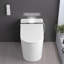 Combinaison de bidet de toilette intelligente avec couvercle / siège ouvert avec capteur de pied, affichage à DEL, buse autonettoyante, siège chauffant, veilleuse, commande à bouton, fermeture douce, chasse automatique, avec télécommande