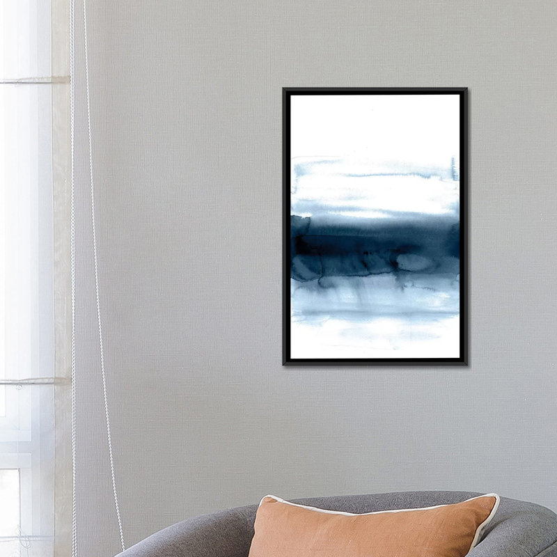 « blue velours », reproduction sur toile, H 26 po x l 18 po x P 1,5 po, Toile encadrée noire, Pas de tapis