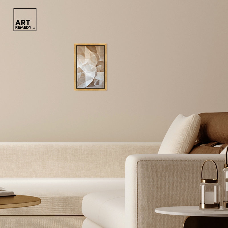 Scattered Thoughts Gold Framed Abstract Canvas Wall Art, 21" x 31"