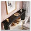 Console en bois avec base stable en forme de V