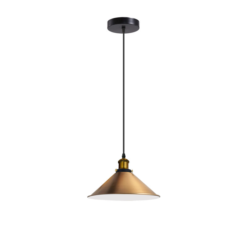 Modern Industrial Cone Pendant Light | Adjustable 1-Light Ceiling Fixture for Kitchen Islands, Dining Areas & Hallways, No