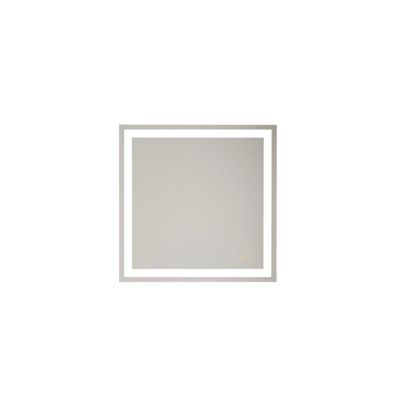 Miroir de salle de bain lumineux, Carré, 30 po x 30 po