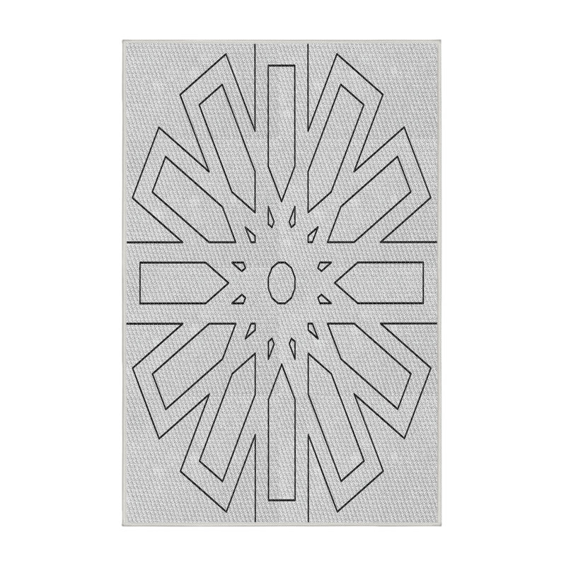 Tapis noir / blanc cassé Power Loom, Rectangle 5 pi x 7 pi