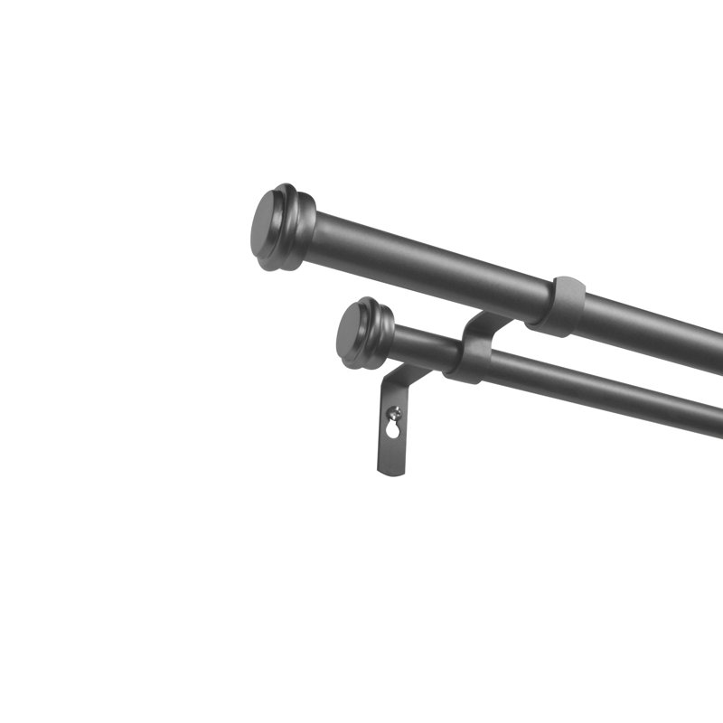 Ensemble de tringle à rideaux double avec fleuron Cheviot Exclusive Home, Bronze, 66" - 120"