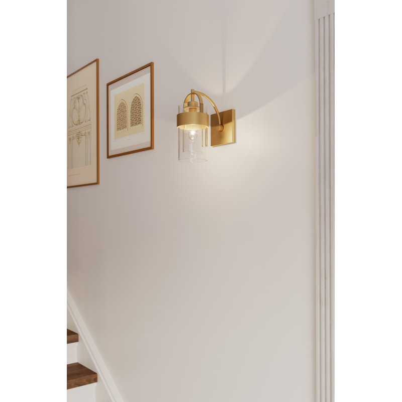 Applique murale pour salle de bain 1 lumière Ravik 10,5 "de haut, Laiton