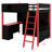 Wood Loft Bed With Desk, Ample Storage Space And Light-1346413592