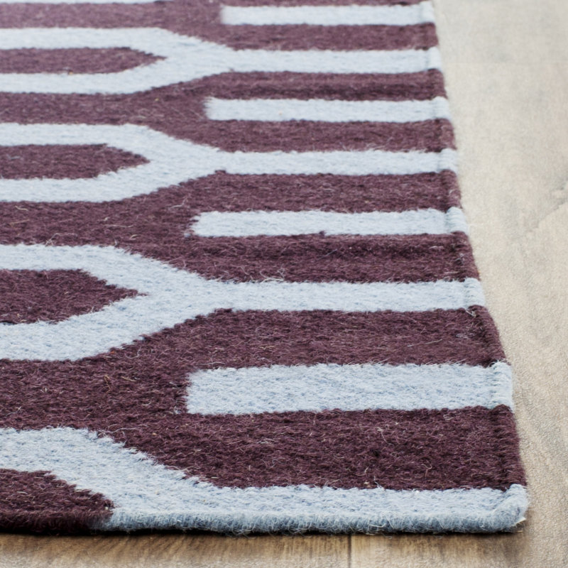 Normal Geometric Wool Hand Woven Area Rug, Rectangle 183 x 274 cm