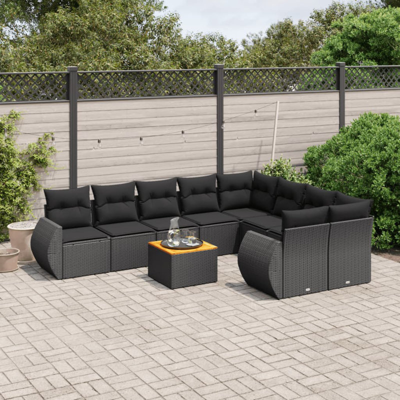  Garden Sofa Set Black