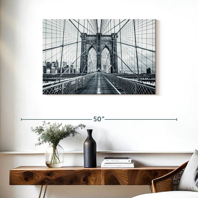 Pont de Brooklyn monochrome, H 24 po x l 36 po