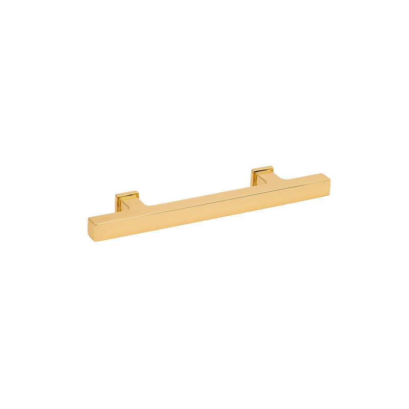 SoHo 3-3/4" Center to Center Polished Gold Bar Drawer Pull, 3.78", Polished Gold