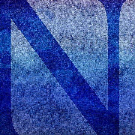 « teinte », art textuel sur toile en bleu, N, H 12 po x l 12 po x P 1,5 po