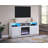 Ambrose 70"W White Walnut Finish Fireplace Console Tv Stand With Heater, Led Light, Cabinets, Shelves-1850328066