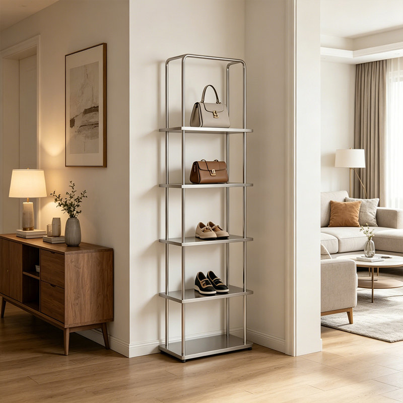 Slim 5-Tier Rectangular Metal Frame Display Table