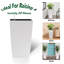 Indoor/Outdoor Modern Faux Rattan Design Square Planter, 22.6 Inch White Plastic Large Planter With Automatic Watering System For Home And Garden (White, 22.6 Inch - 2 Pack)