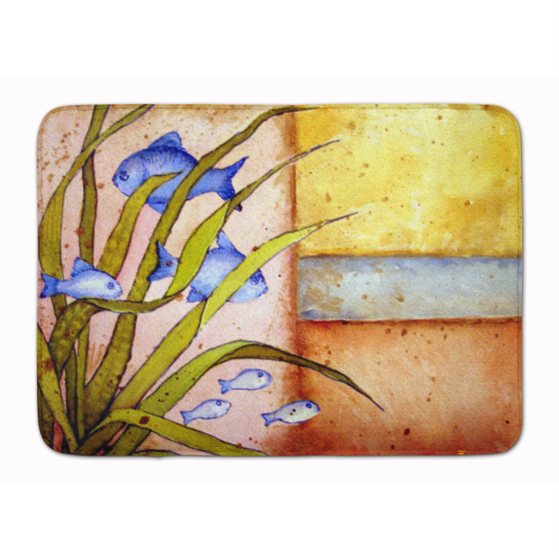 Tapis de bain en mousse mémoire "message from the sea fishs"