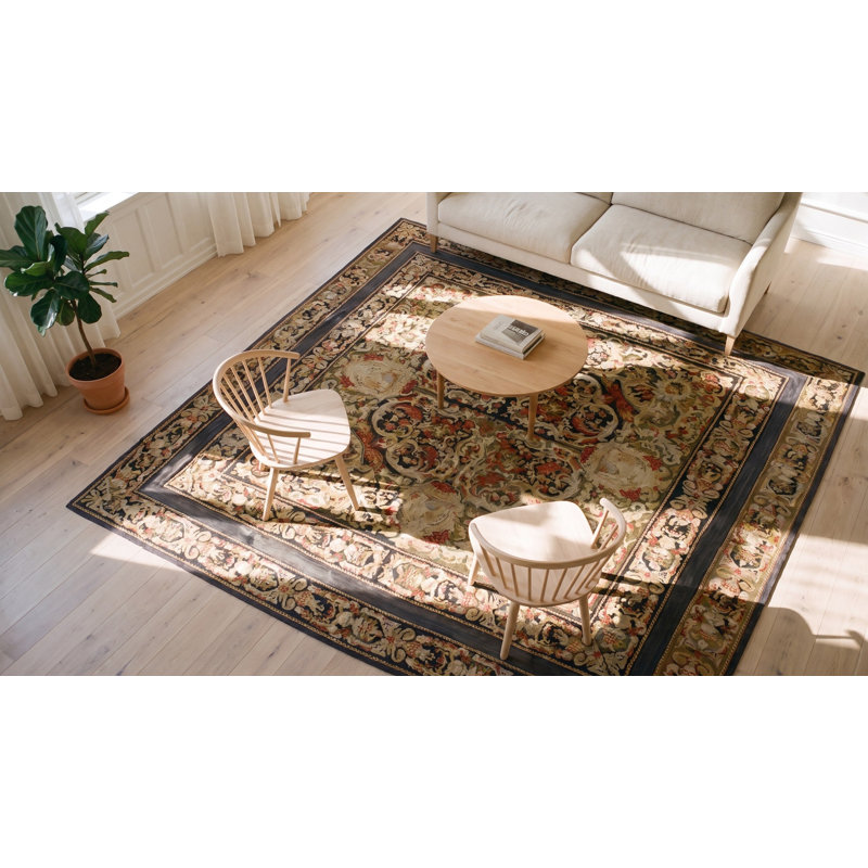 Tapis à tissage plat antique French Needlepoint