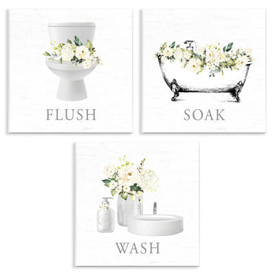 Ensemble de 3 plaques murales Flush Soak Wash