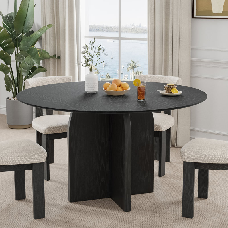 Table de salle à manger Enciso, Noir, H 30 po x L 52 po x l 52 po