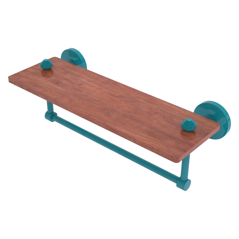 Tablette en bois de fer massif IPE de South Collection avec barre à serviettes SB, H 5 po x l 16 po x P 5 po