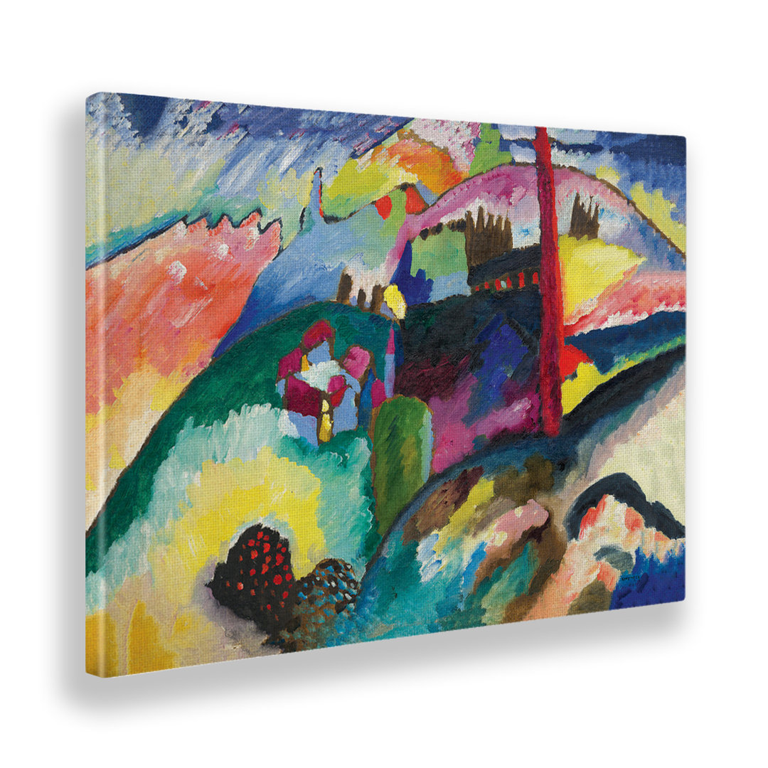 Acrylbild Landschaft mit Schornsteinen von Vassily Kandinsky