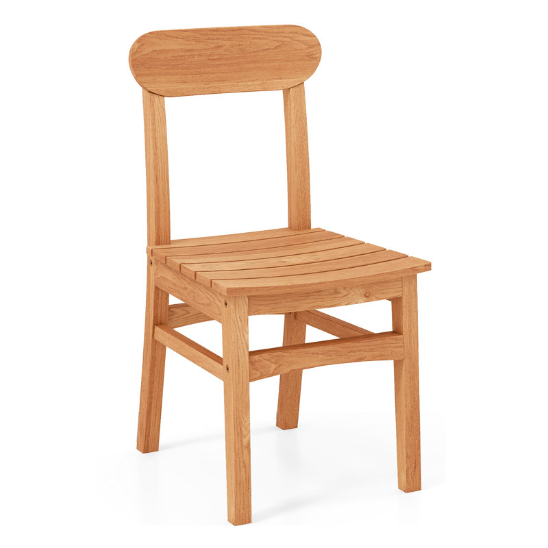 1 chaise de patio en bois de teck avec accoudoirs et siège à lattes