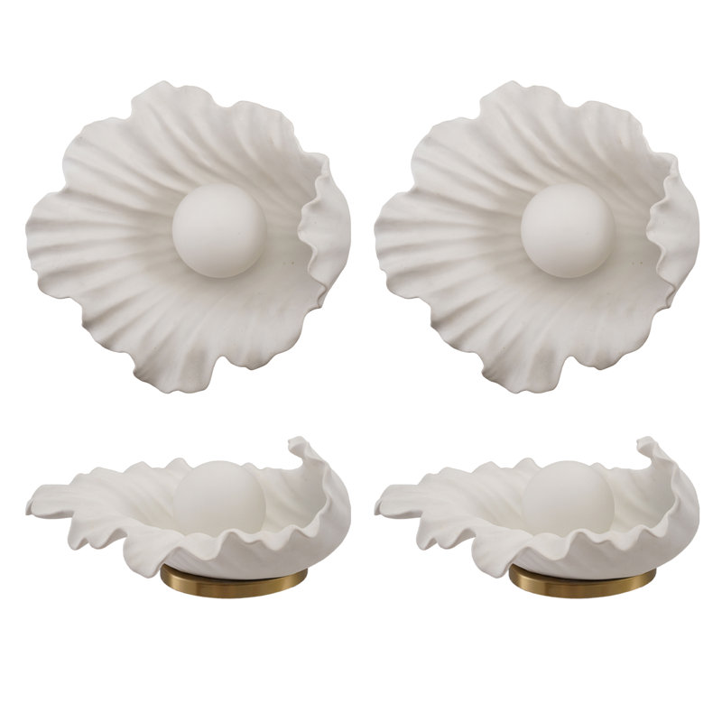 Stoneware Frosted Shell-Shaped Table Lamp
