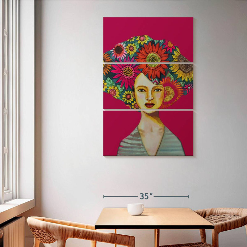 Tournesols Leisha fuchsia JPG, H 65 po x l 42 po