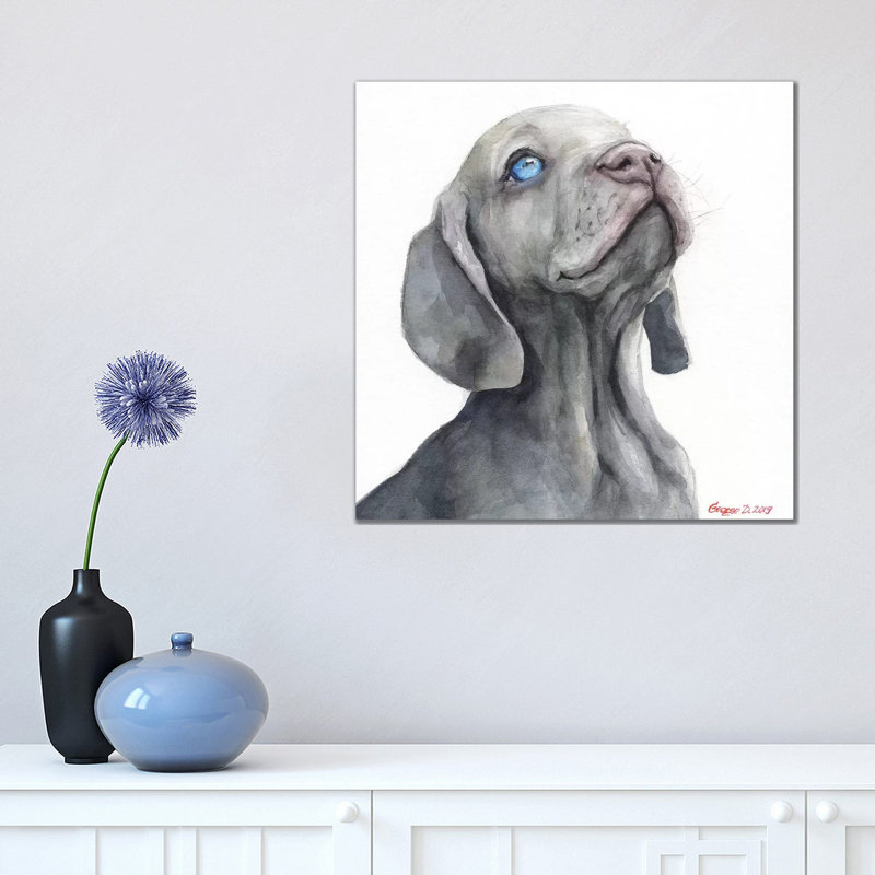Weimaraner Puppy by George Dyachenko - Wrapped Canvas Gallery-Wrapped Canvas Giclée, 45.72 cm H x 45.72 cm W x 3.175 cm D