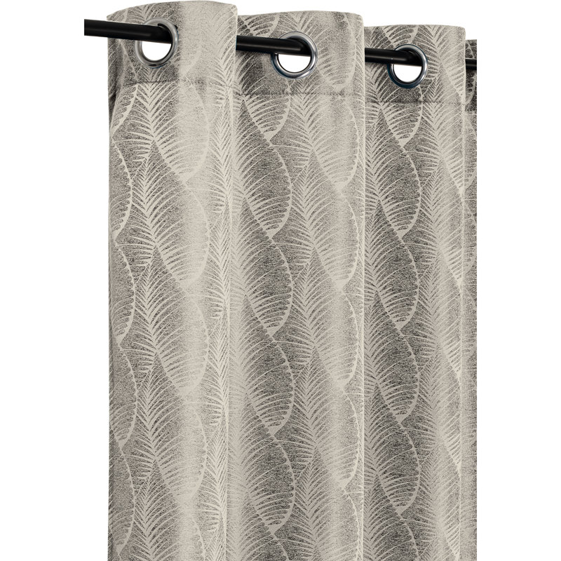 Rideau simple obscurcissant et thermique à motif floral, Taupe, l 54" x L 84"