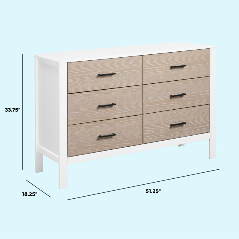 Coastwood White 6-Drawer Farmhouse Nursery Dresser