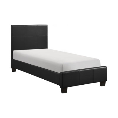 Saelah Platform Bed, Faux Leather Upholstery, Wood Frame