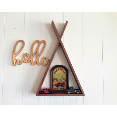 Triangle Solid Wood Floating Shelf