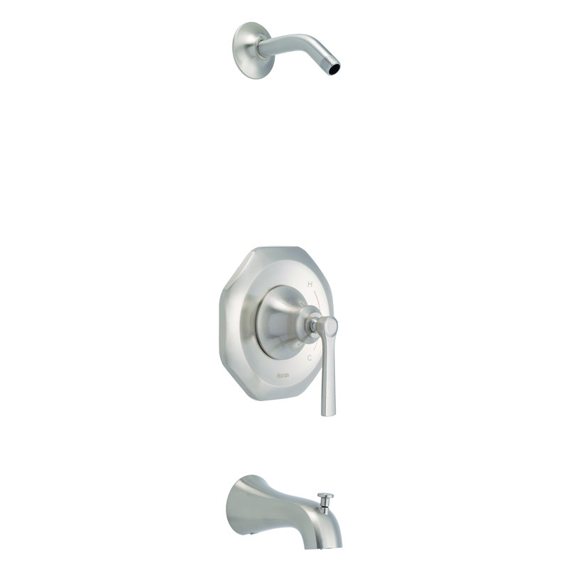 Robinet de baignoire et douche à inverseur Draper, Nickel brossé