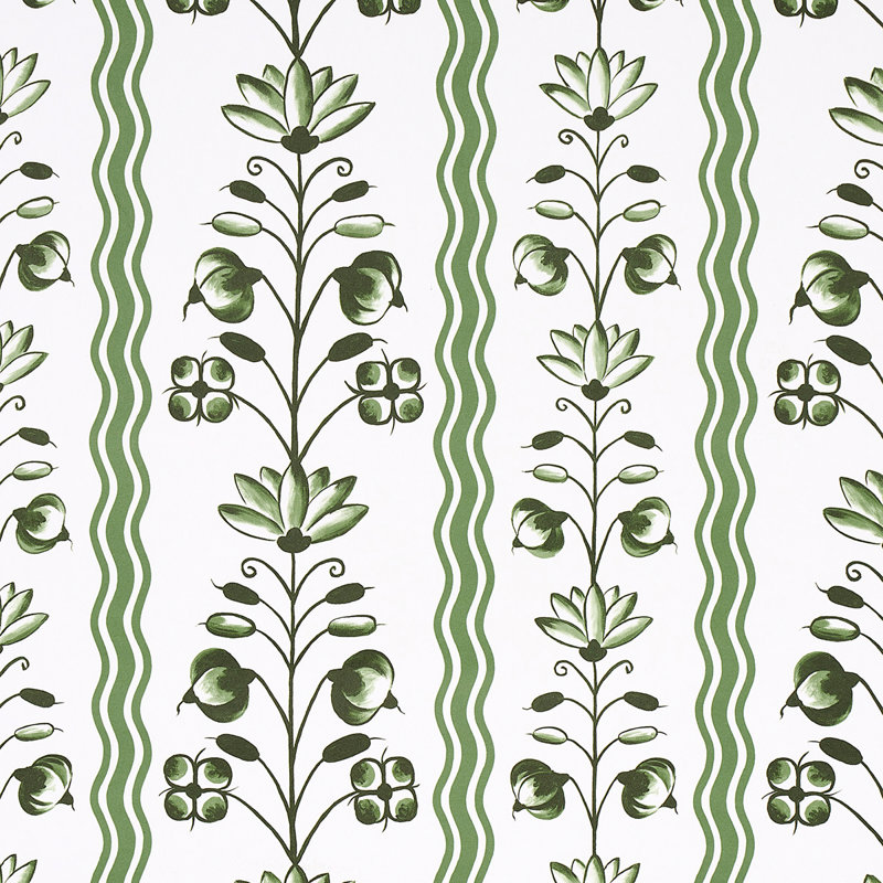 Papier peint Schumacher x Marie-Anne Oudejans, Vert