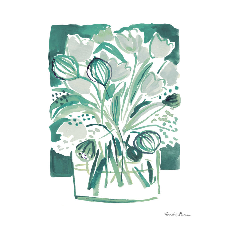 Tulipes vert clair II, H 16 po x l 12 po