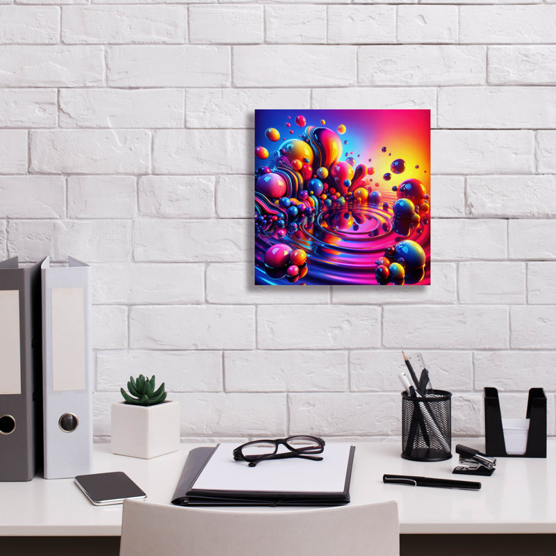  «Drops Of Color» par Rey Klimt, art mural sur toile, H 12 po x l 12 po x P 0,75 po