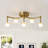 Luminaire 5 - Light Mid - Century Modern Brass LED Flush Mount Ceiling Light